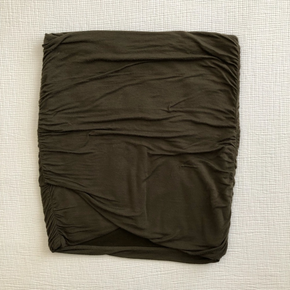 New Free People Ruched Mini Skirt Green XS